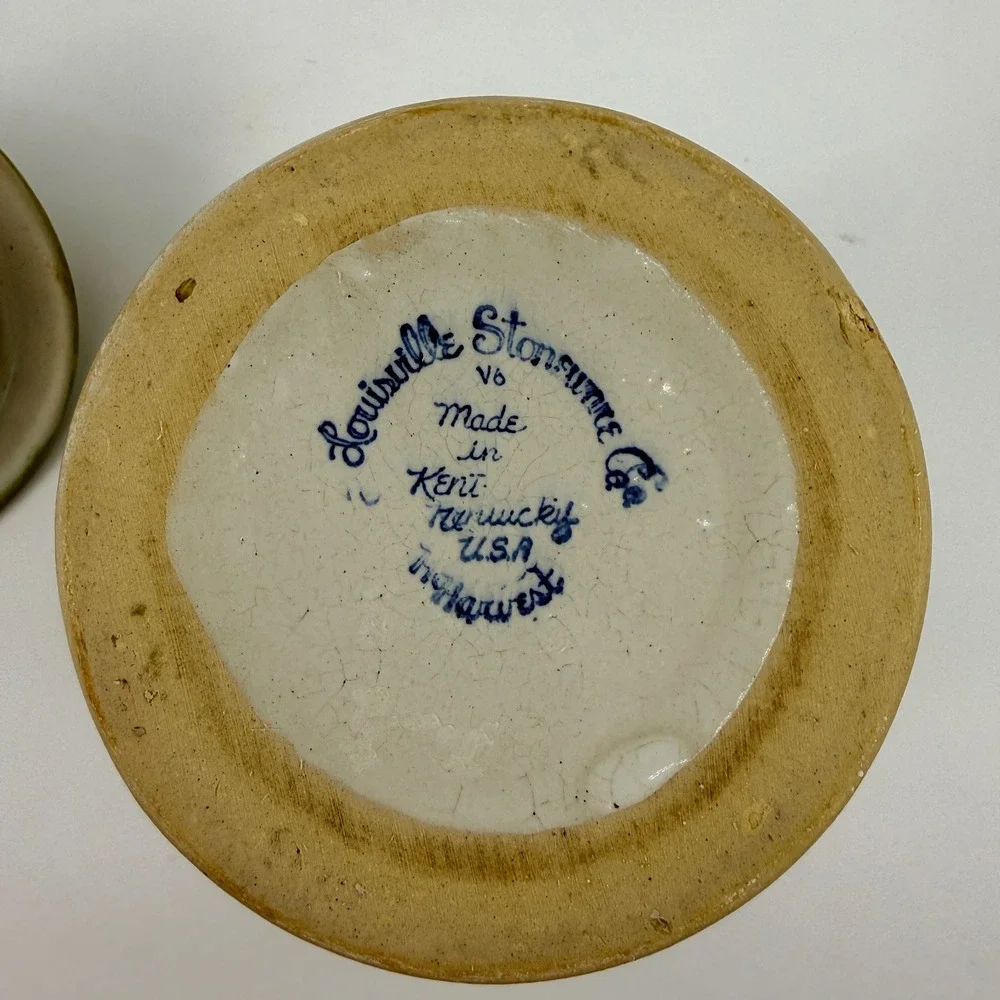 Louisville Stoneware Hand Painted Fruit Covered Canister Crock Kentucky USA